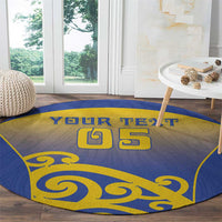 Custom James Cook High School Round Carpet Maori Koru Pattern