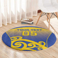 Custom James Cook High School Round Carpet Maori Koru Pattern