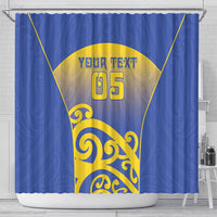 Custom James Cook High School Shower Curtain Maori Koru Pattern