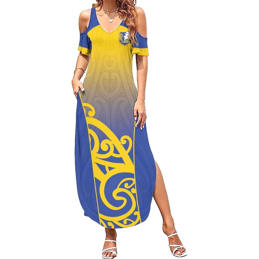 Custom James Cook High School Summer Maxi Dress Maori Koru Pattern