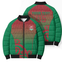 Custom Onehunga High School Bomber Puffer Jacket Maori Koru Pattern