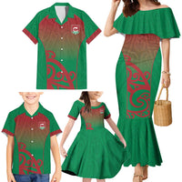 Custom Onehunga High School Family Matching Mermaid Dress and Hawaiian Shirt Maori Koru Pattern LT05 - Polynesian Pride