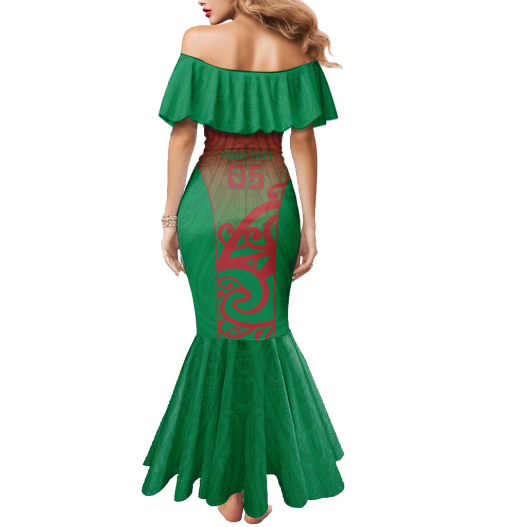 Custom Onehunga High School Family Matching Mermaid Dress and Hawaiian Shirt Maori Koru Pattern LT05 - Polynesian Pride