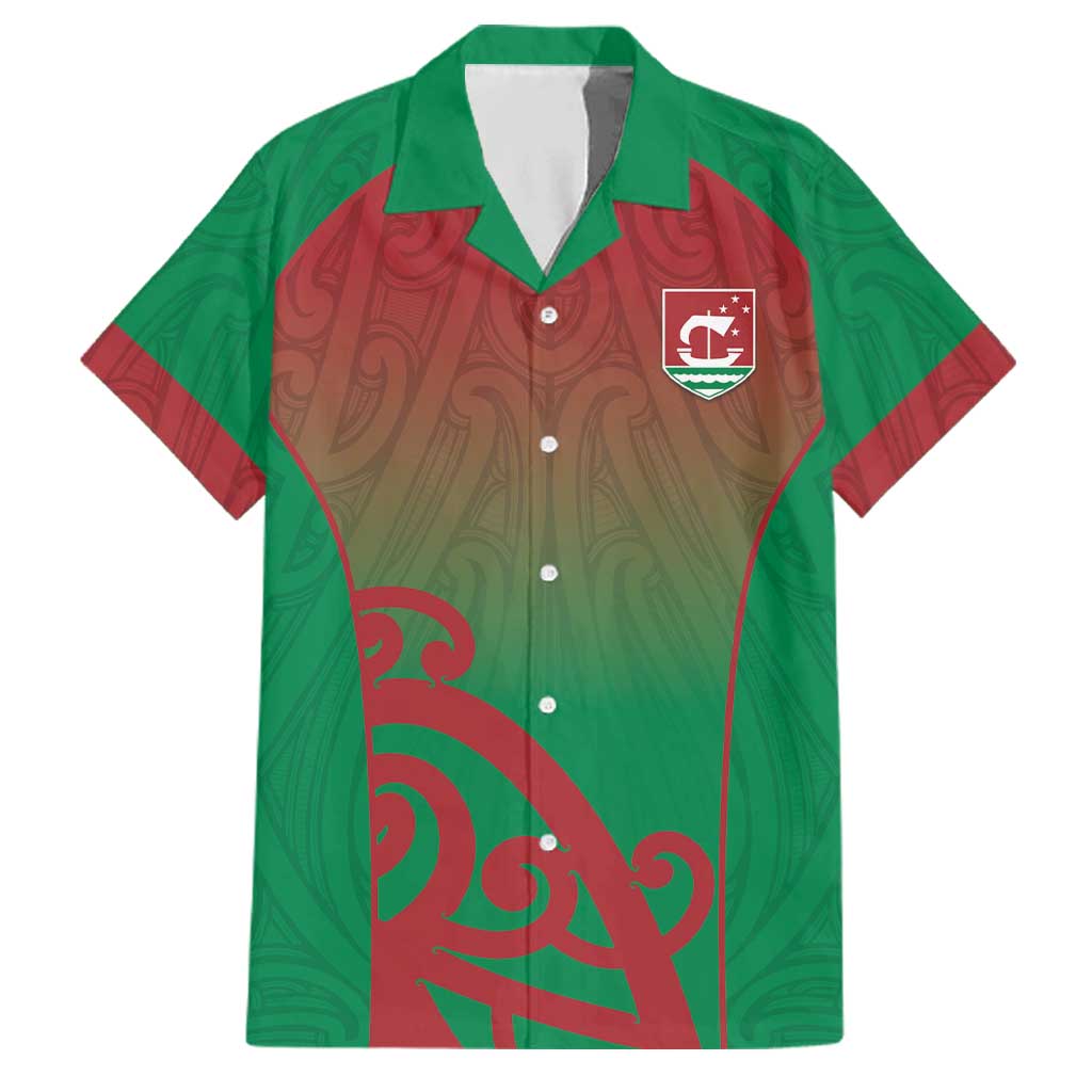 Custom Onehunga High School Family Matching Off Shoulder Maxi Dress and Hawaiian Shirt Maori Koru Pattern