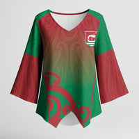 Custom Onehunga High School Kimono Sleeve Blouse Maori Koru Pattern