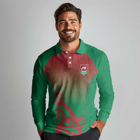 Custom Onehunga High School Long Sleeve Polo Shirt Maori Koru Pattern