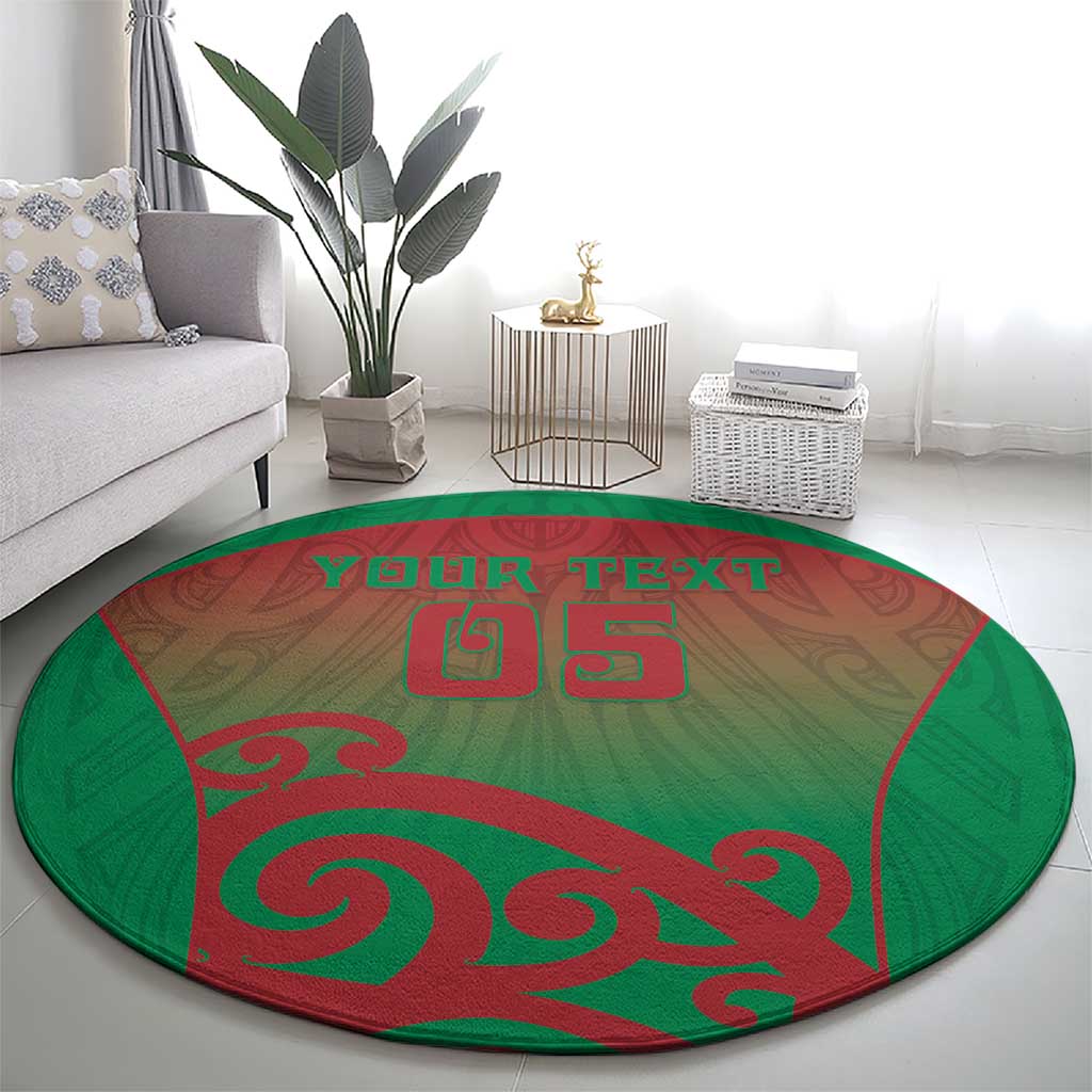 Custom Onehunga High School Round Carpet Maori Koru Pattern
