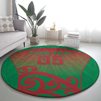 Custom Onehunga High School Round Carpet Maori Koru Pattern