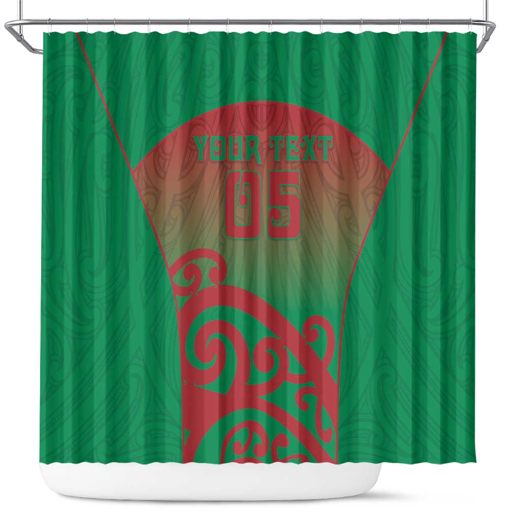 Custom Onehunga High School Shower Curtain Maori Koru Pattern