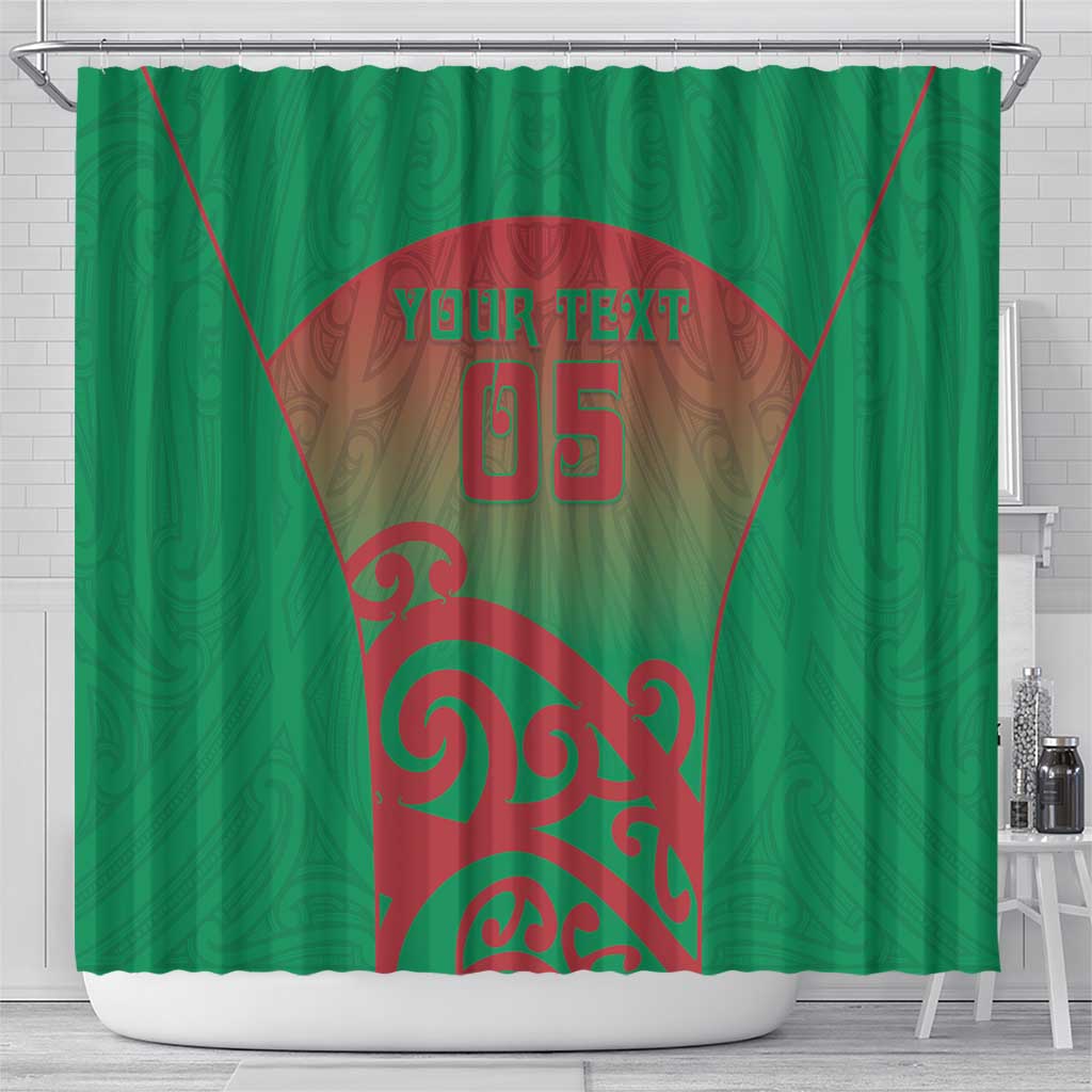 Custom Onehunga High School Shower Curtain Maori Koru Pattern
