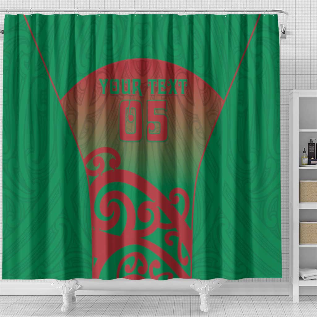 Custom Onehunga High School Shower Curtain Maori Koru Pattern