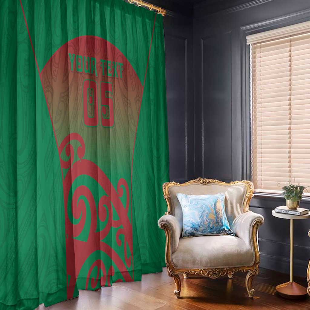 Custom Onehunga High School Window Curtain Maori Koru Pattern