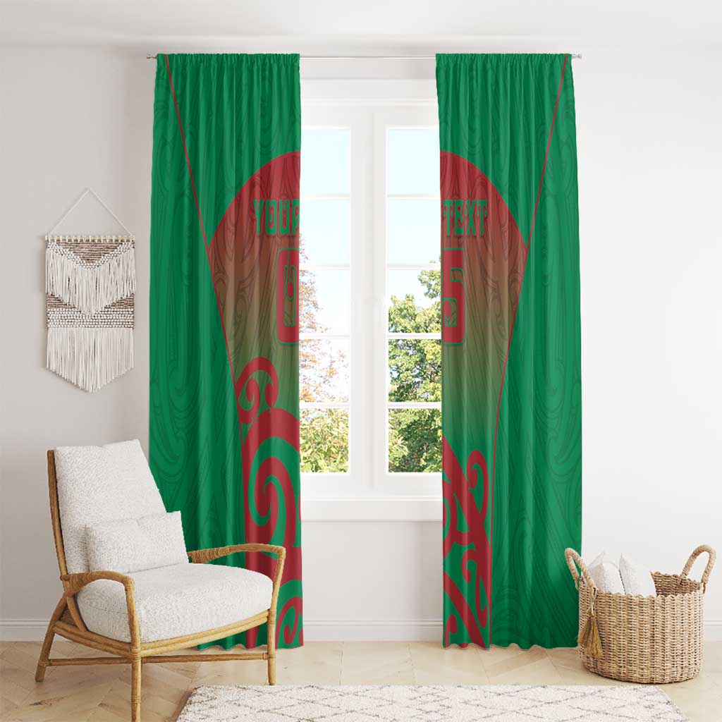 Custom Onehunga High School Window Curtain Maori Koru Pattern