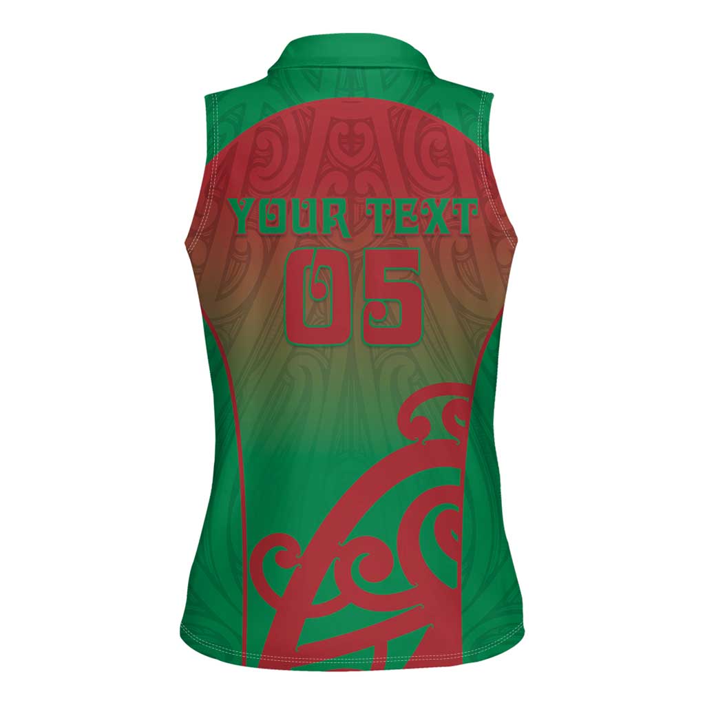 Custom Onehunga High School Women Sleeveless Polo Shirt Maori Koru Pattern LT05 - Polynesian Pride