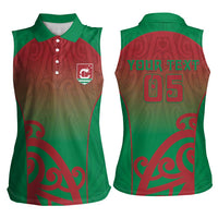 Custom Onehunga High School Women Sleeveless Polo Shirt Maori Koru Pattern LT05 - Polynesian Pride
