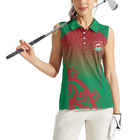 Custom Onehunga High School Women Sleeveless Polo Shirt Maori Koru Pattern LT05 - Polynesian Pride