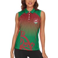 Custom Onehunga High School Women Sleeveless Polo Shirt Maori Koru Pattern LT05 - Polynesian Pride