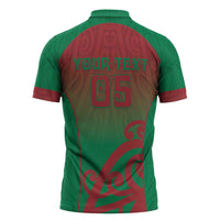 Custom Onehunga High School Zipper Polo Shirt Maori Koru Pattern