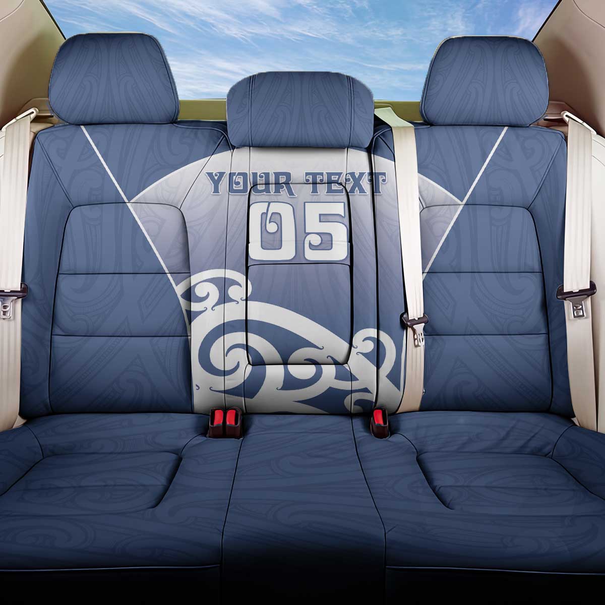 Custom New Zealand Aotea College Back Car Seat Cover Maori Koru Pattern LT05 One Size Blue - Polynesian Pride