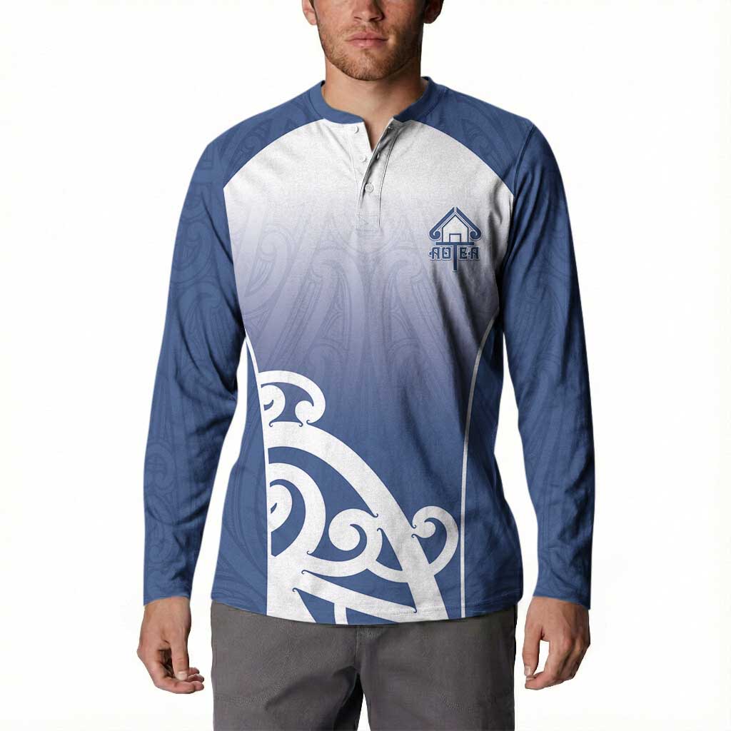 Custom New Zealand Aotea College Button Sweatshirt Maori Koru Pattern