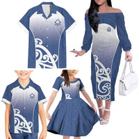 Custom New Zealand Aotea College Family Matching Off The Shoulder Long Sleeve Dress and Hawaiian Shirt Maori Koru Pattern LT05 - Polynesian Pride