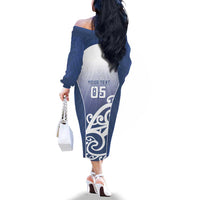 Custom New Zealand Aotea College Family Matching Off The Shoulder Long Sleeve Dress and Hawaiian Shirt Maori Koru Pattern LT05 - Polynesian Pride