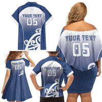 Custom New Zealand Aotea College Family Matching Off Shoulder Short Dress and Hawaiian Shirt Maori Koru Pattern LT05 - Polynesian Pride