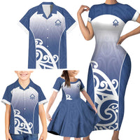 Custom New Zealand Aotea College Family Matching Short Sleeve Bodycon Dress and Hawaiian Shirt Maori Koru Pattern LT05 - Polynesian Pride