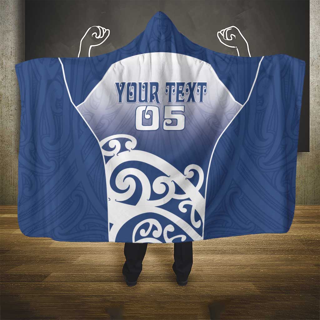 Custom New Zealand Aotea College Hooded Blanket Maori Koru Pattern