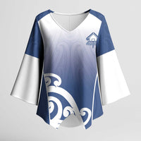 Custom New Zealand Aotea College Kimono Sleeve Blouse Maori Koru Pattern