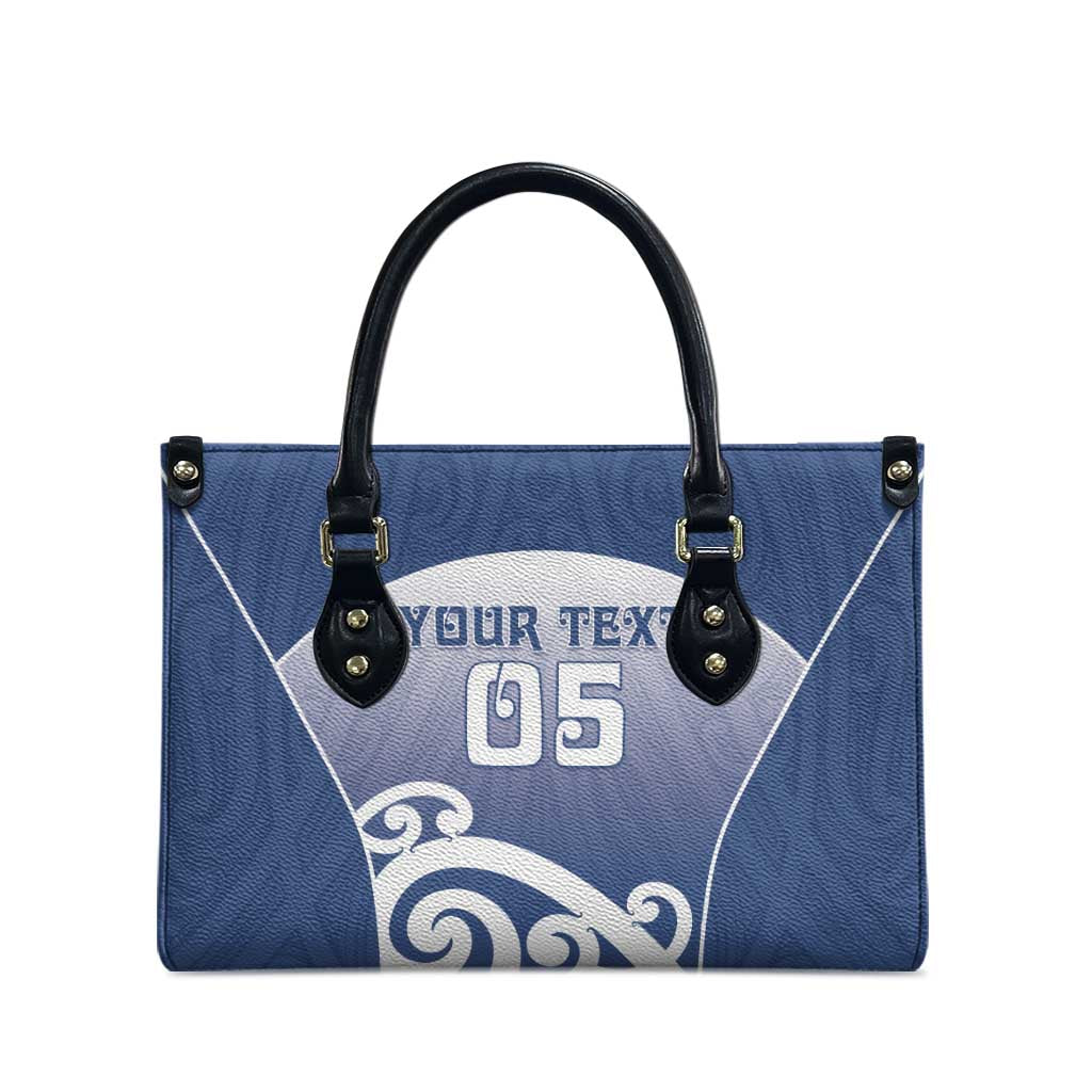 Custom New Zealand Aotea College Leather Bag Maori Koru Pattern
