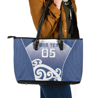 Custom New Zealand Aotea College Leather Tote Bag Maori Koru Pattern LT05 - Polynesian Pride