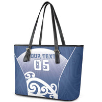Custom New Zealand Aotea College Leather Tote Bag Maori Koru Pattern LT05 - Polynesian Pride