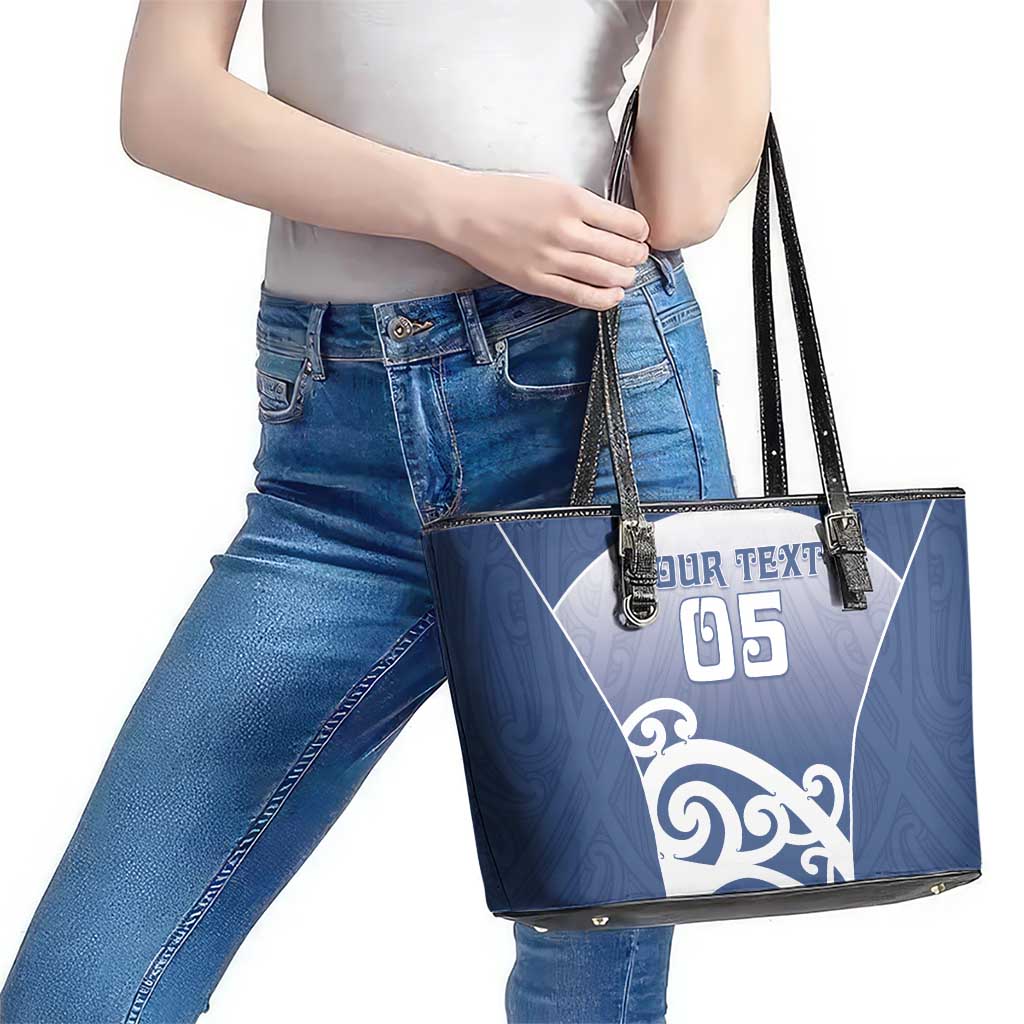 Custom New Zealand Aotea College Leather Tote Bag Maori Koru Pattern LT05 - Polynesian Pride