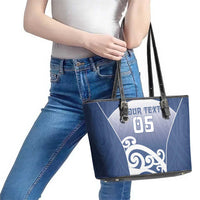 Custom New Zealand Aotea College Leather Tote Bag Maori Koru Pattern LT05 - Polynesian Pride