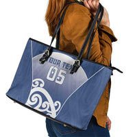 Custom New Zealand Aotea College Leather Tote Bag Maori Koru Pattern LT05 - Polynesian Pride