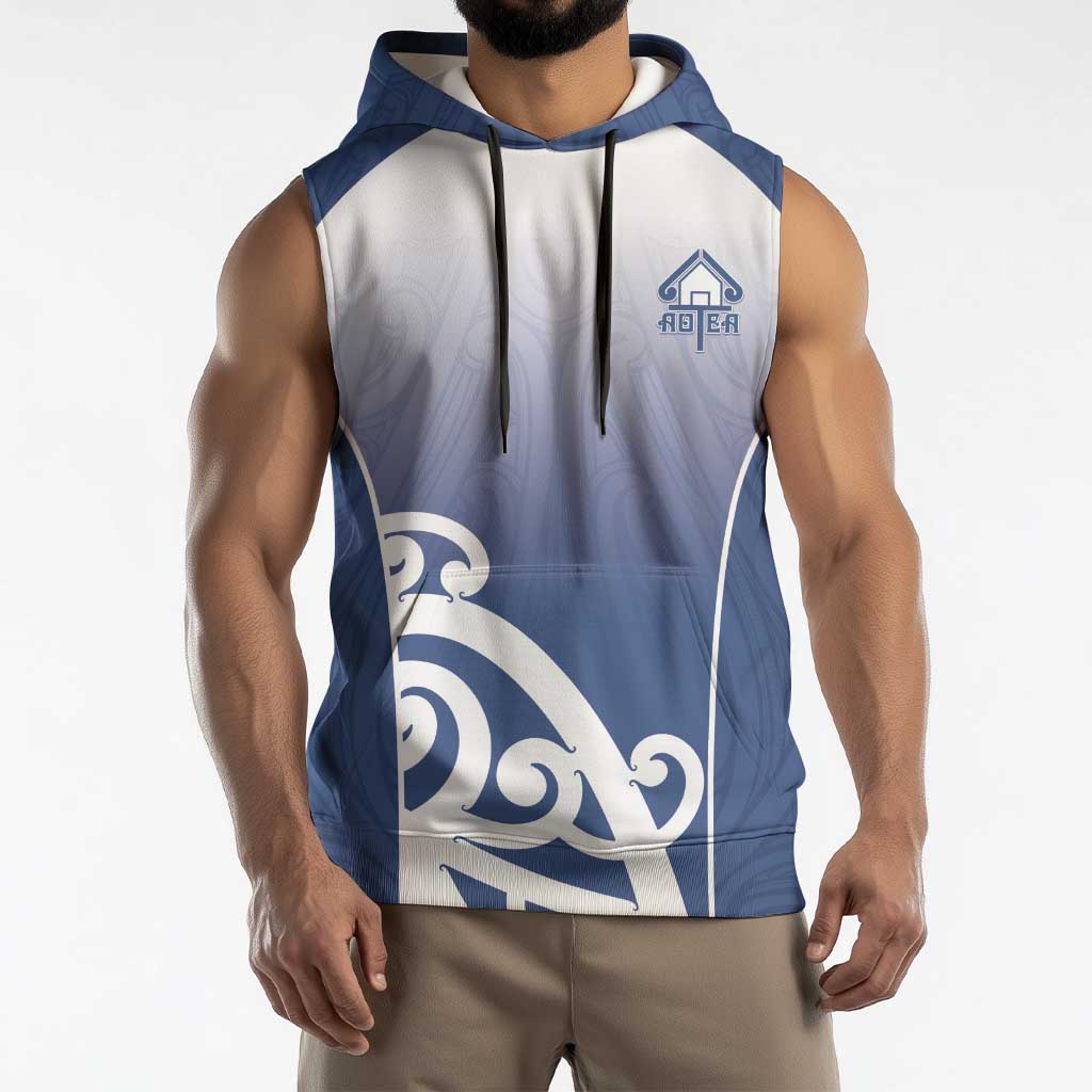 Custom New Zealand Aotea College Sleeveless Hoodie Maori Koru Pattern
