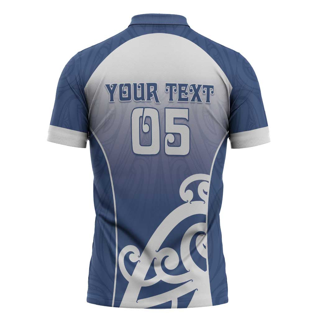 Custom New Zealand Aotea College Zipper Polo Shirt Maori Koru Pattern LT05 - Polynesian Pride