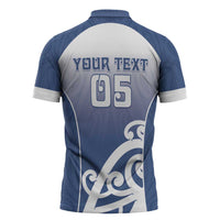 Custom New Zealand Aotea College Zipper Polo Shirt Maori Koru Pattern LT05 - Polynesian Pride