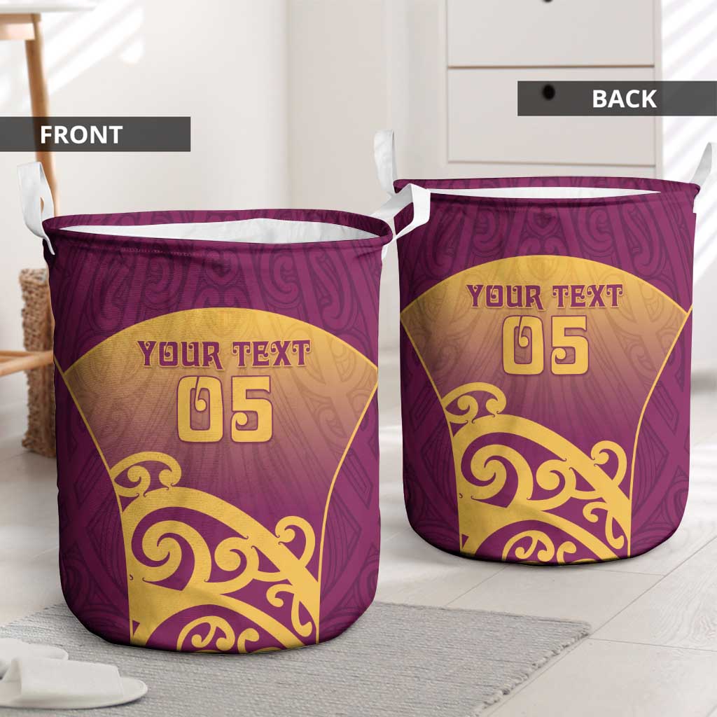 Custom Waiuku College Laundry Basket Maori Koru Pattern