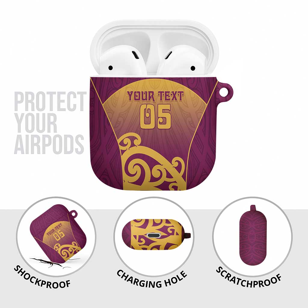 Custom Waiuku College AirPods Case Maori Koru Pattern