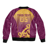 Custom Waiuku College Bomber Jacket Maori Koru Pattern