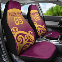 Custom Waiuku College Car Seat Cover Maori Koru Pattern
