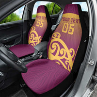 Custom Waiuku College Car Seat Cover Maori Koru Pattern