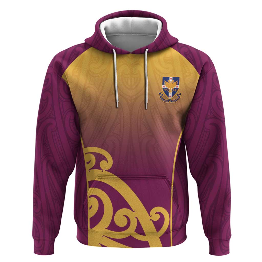 Custom Waiuku College Hoodie Maori Koru Pattern