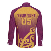 Custom Waiuku College Long Sleeve Button Shirt Maori Koru Pattern