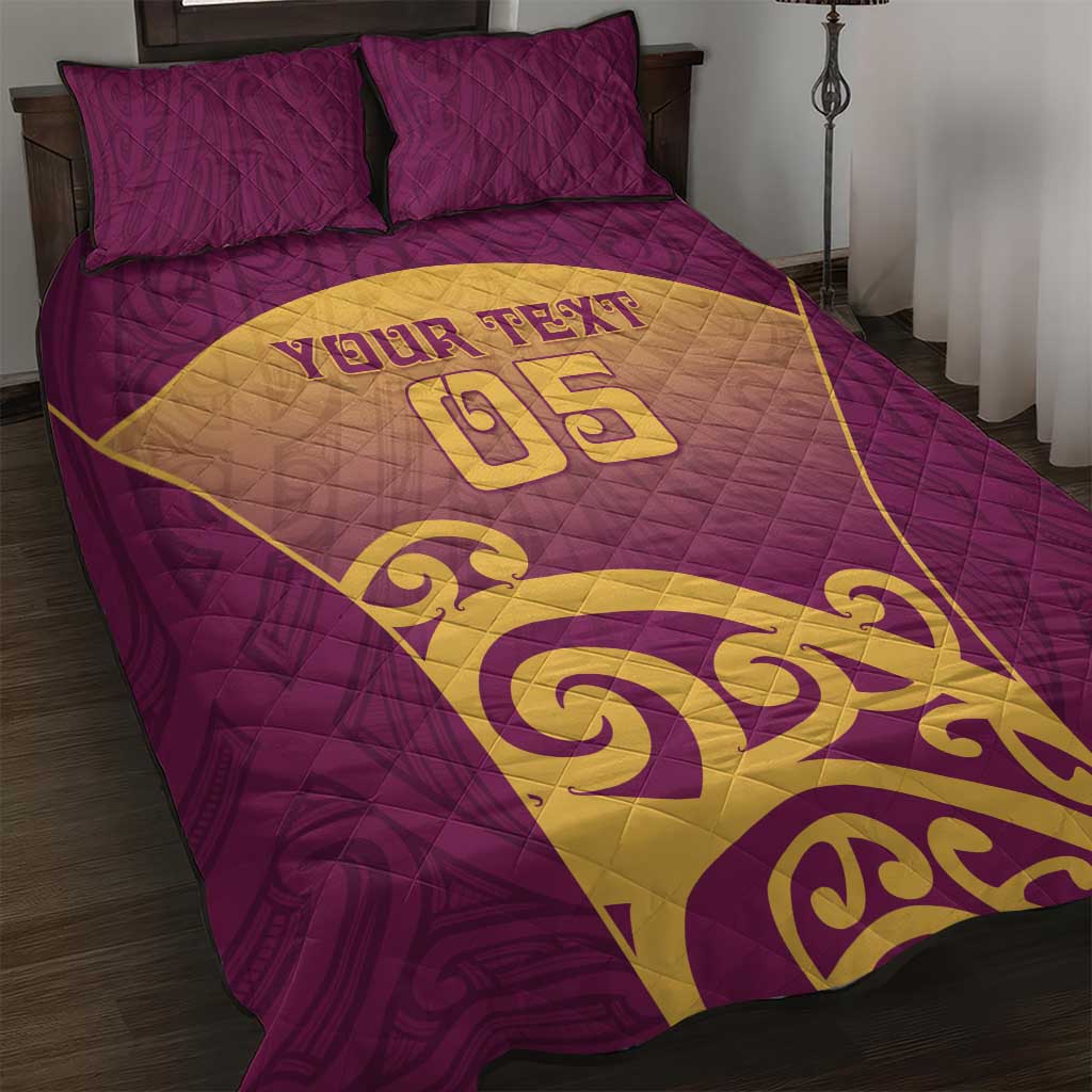 Custom Waiuku College Quilt Bed Set Maori Koru Pattern