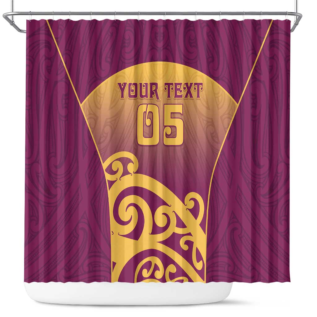 Custom Waiuku College Shower Curtain Maori Koru Pattern