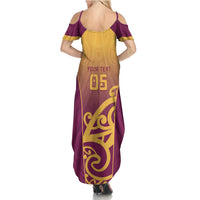 Custom Waiuku College Summer Maxi Dress Maori Koru Pattern