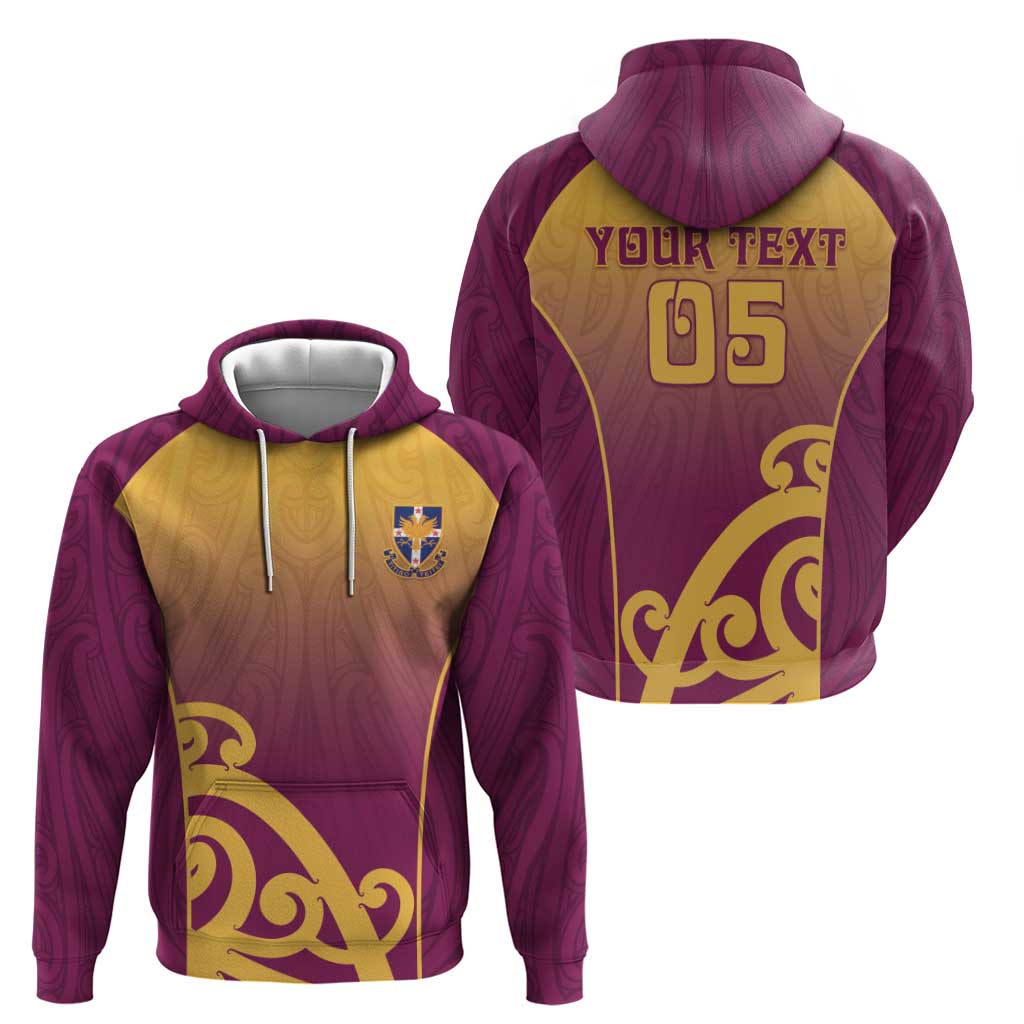 Custom Waiuku College Zip Hoodie Maori Koru Pattern